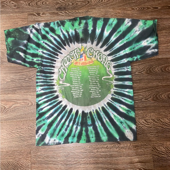 Green Cheech & Chong Tie Dye tour Tshirt - Picture 2 of 5